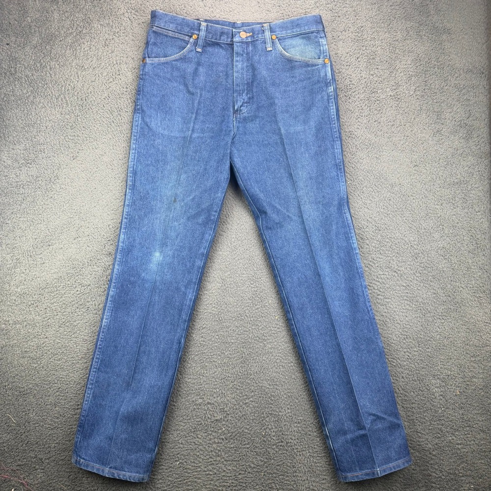 Vintage Wrangler 936PWD Slim Fit Cowboy Cut Jeans Mens 34x32 Made in USA Blue